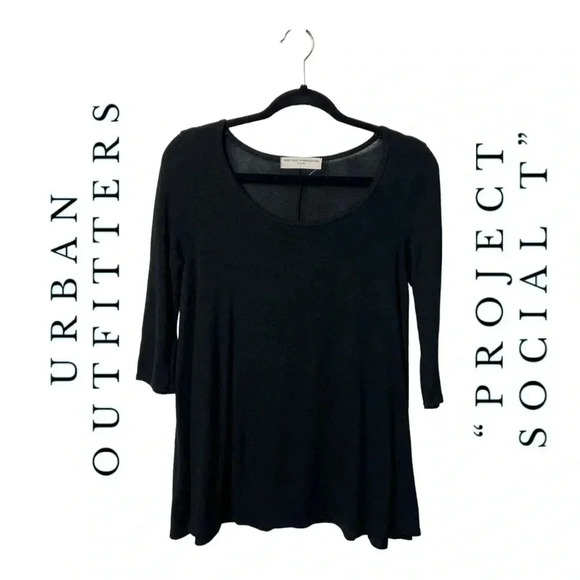 Urban OUTFITTERS “PROJECT SOCIAL T” TUNIC TOP‎ BLACK IN COLOR SIZE SMALL - Picture 1 of 9